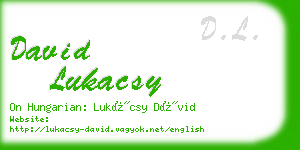 david lukacsy business card